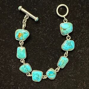 Sterling Silver Turquoise Toggle Bracelet